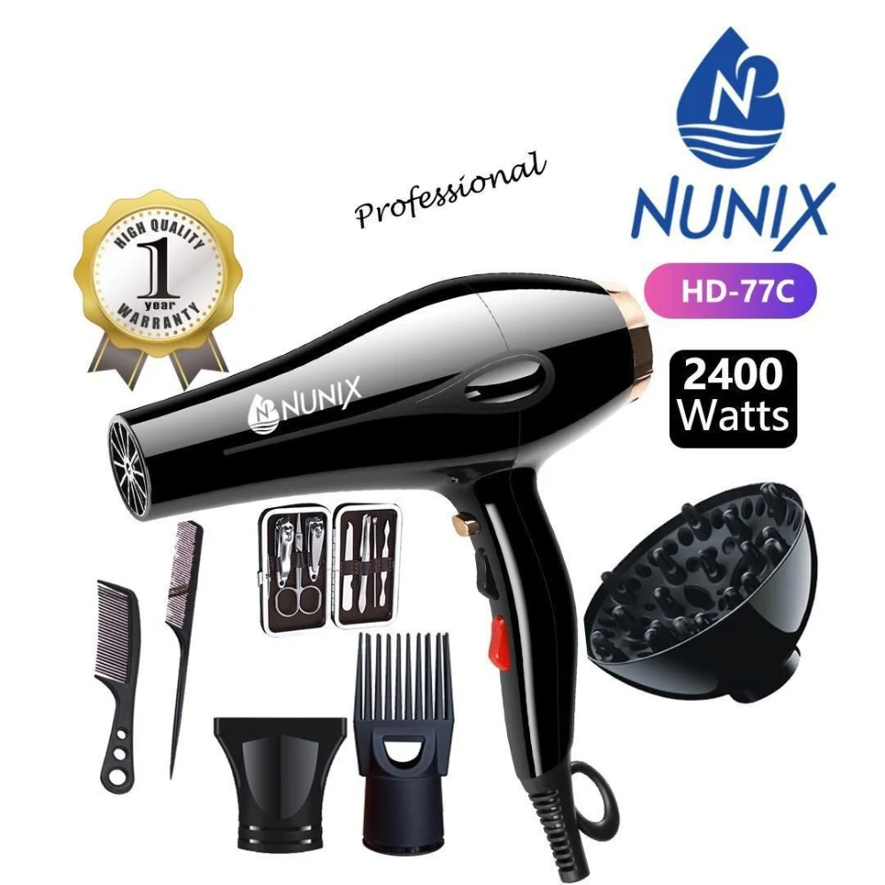 Nunix HD-77C 2400W Blow Dryer + Free Manicure Set